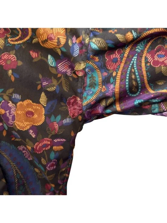 Vtg Pierre Cardin Womens Jacket Large Multicolor Paisley Elastic Hem Cuffs Zippe - Picture 8 of 16